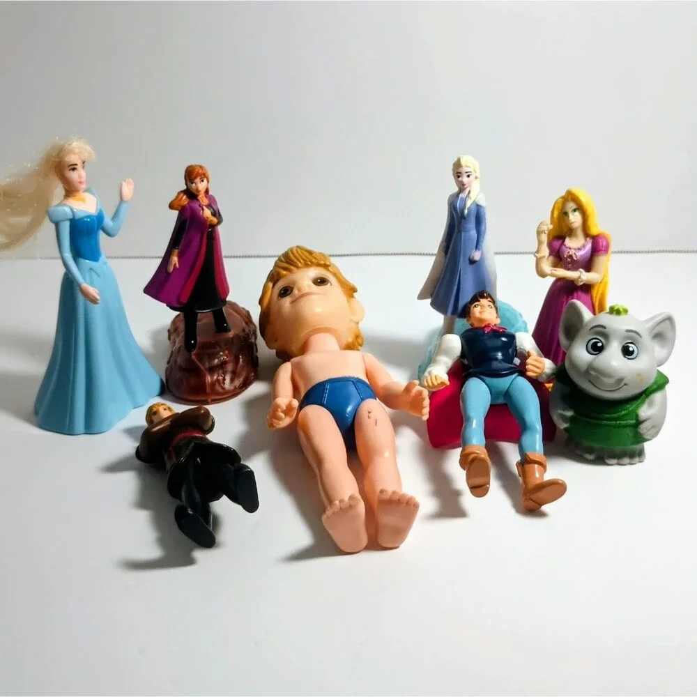 Disney Princess Toy Lot 8 Figures Frozen Sleeping Beauty Snow White Tangled